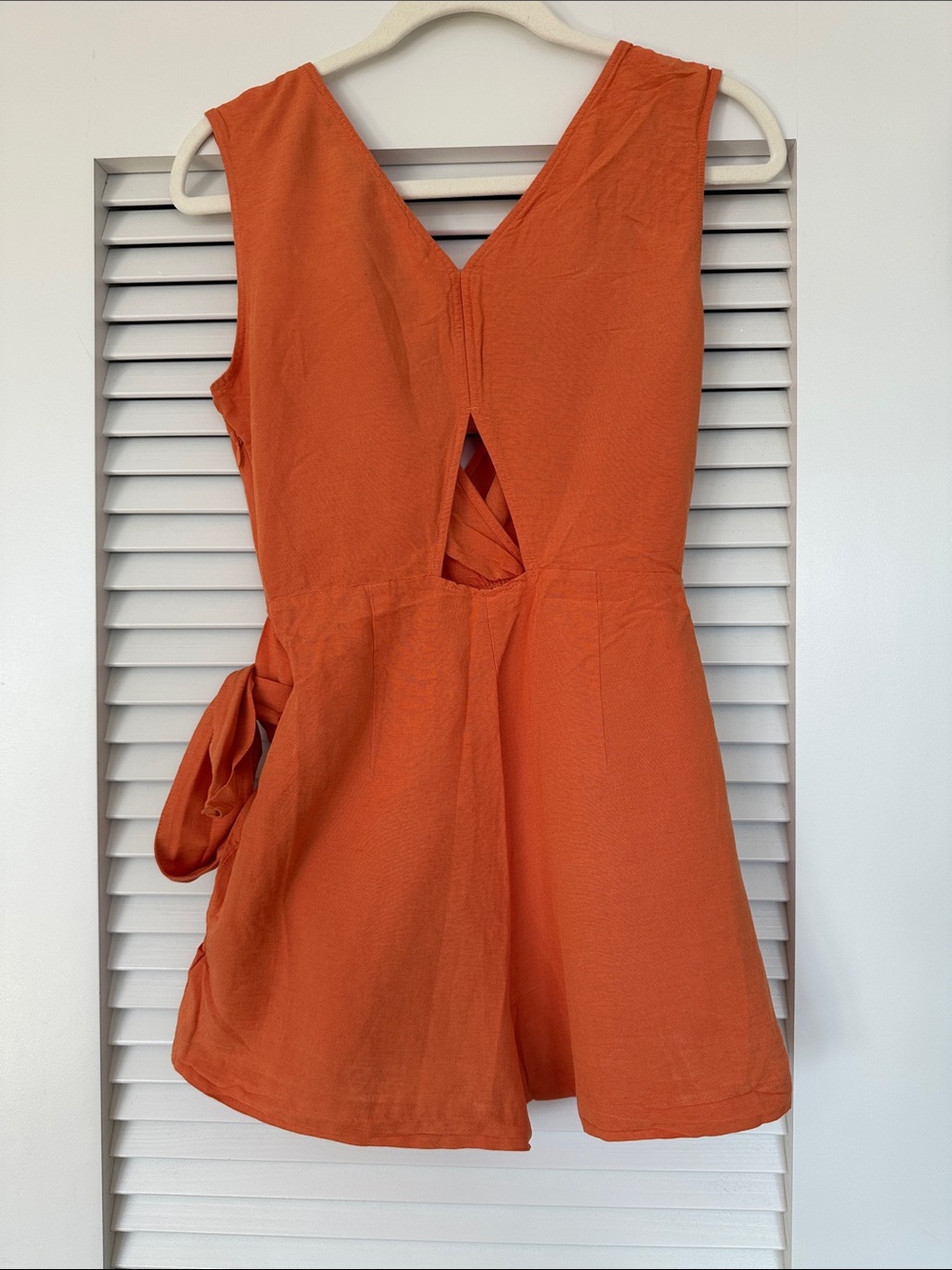 Zara Terracotta Wrap Skort Romper Tortoise Ring Detail Size S - Picture 3 of 5